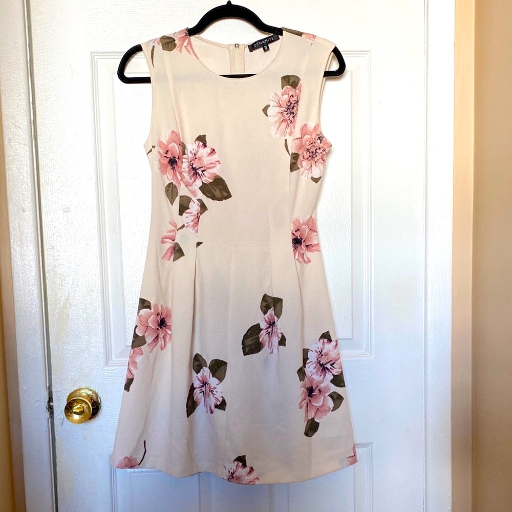 Dynamite Cream Floral Dress